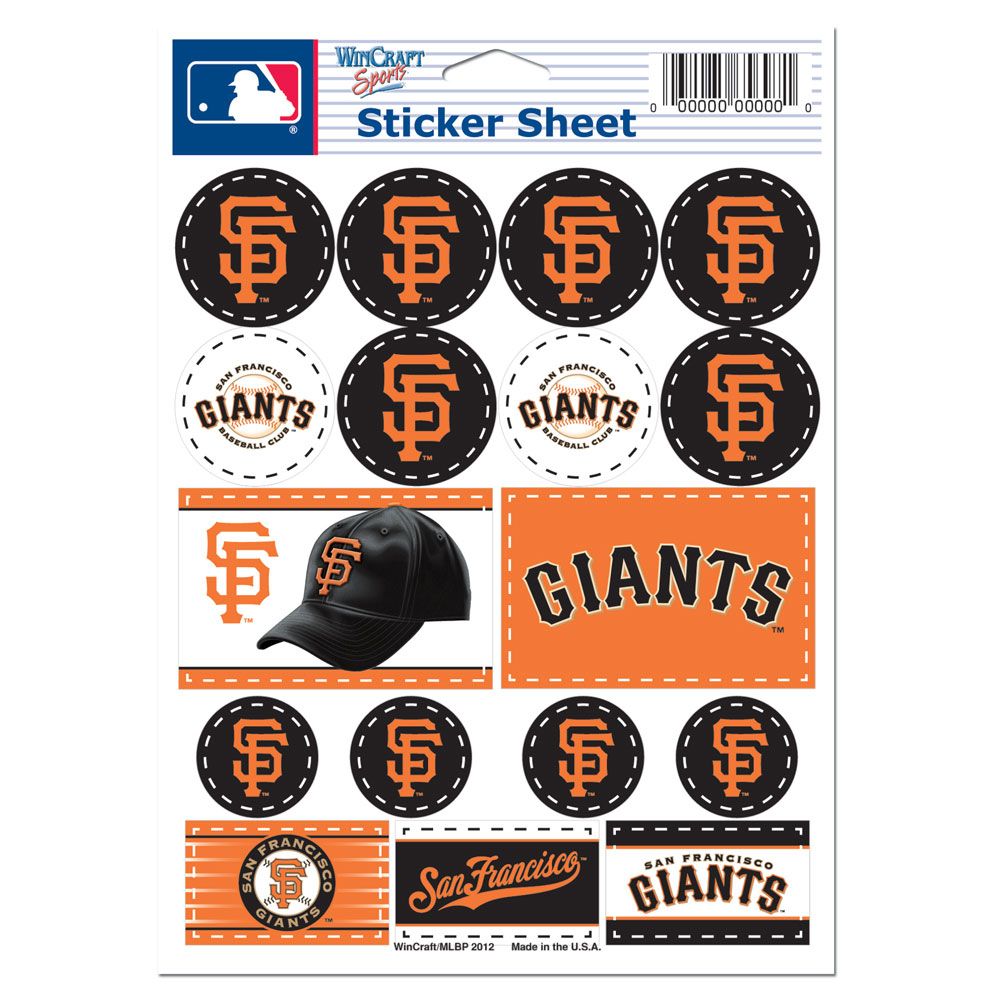 San Francisco Giants Vinyl Decal Sheet 5x7"