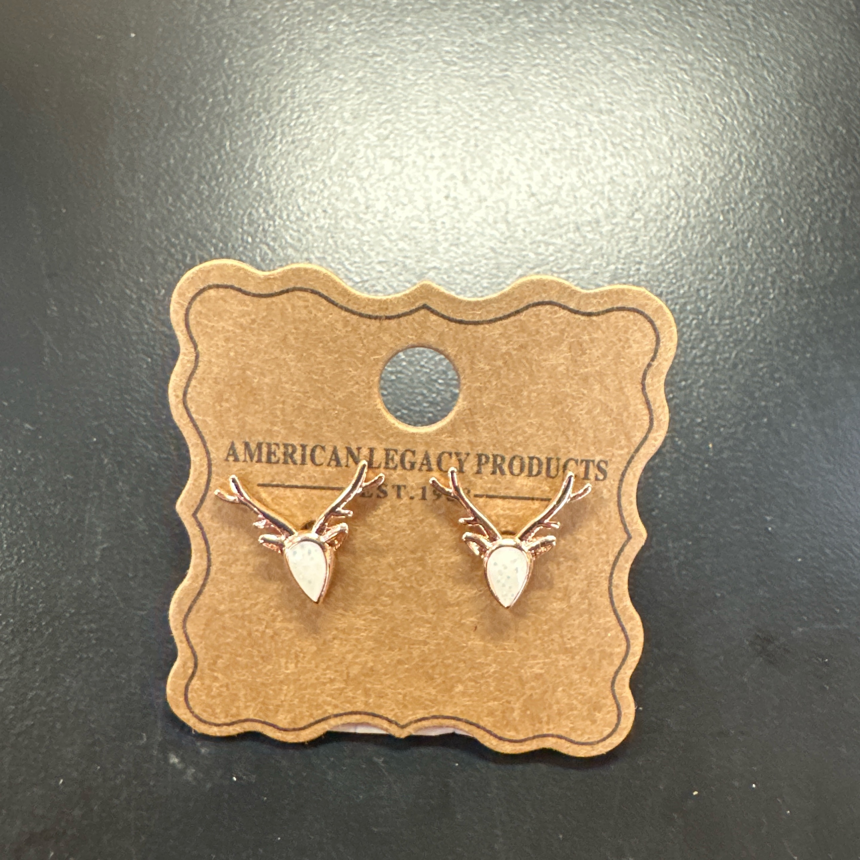 Antlers Opalite Rose Gold Earrings