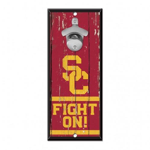 USC Trojans Wood Bottle Opener 5x11"