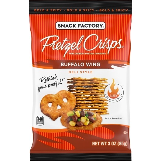 Snack Factory Pretzel Crisps Buffalo Wing 3oz 8ct Tray