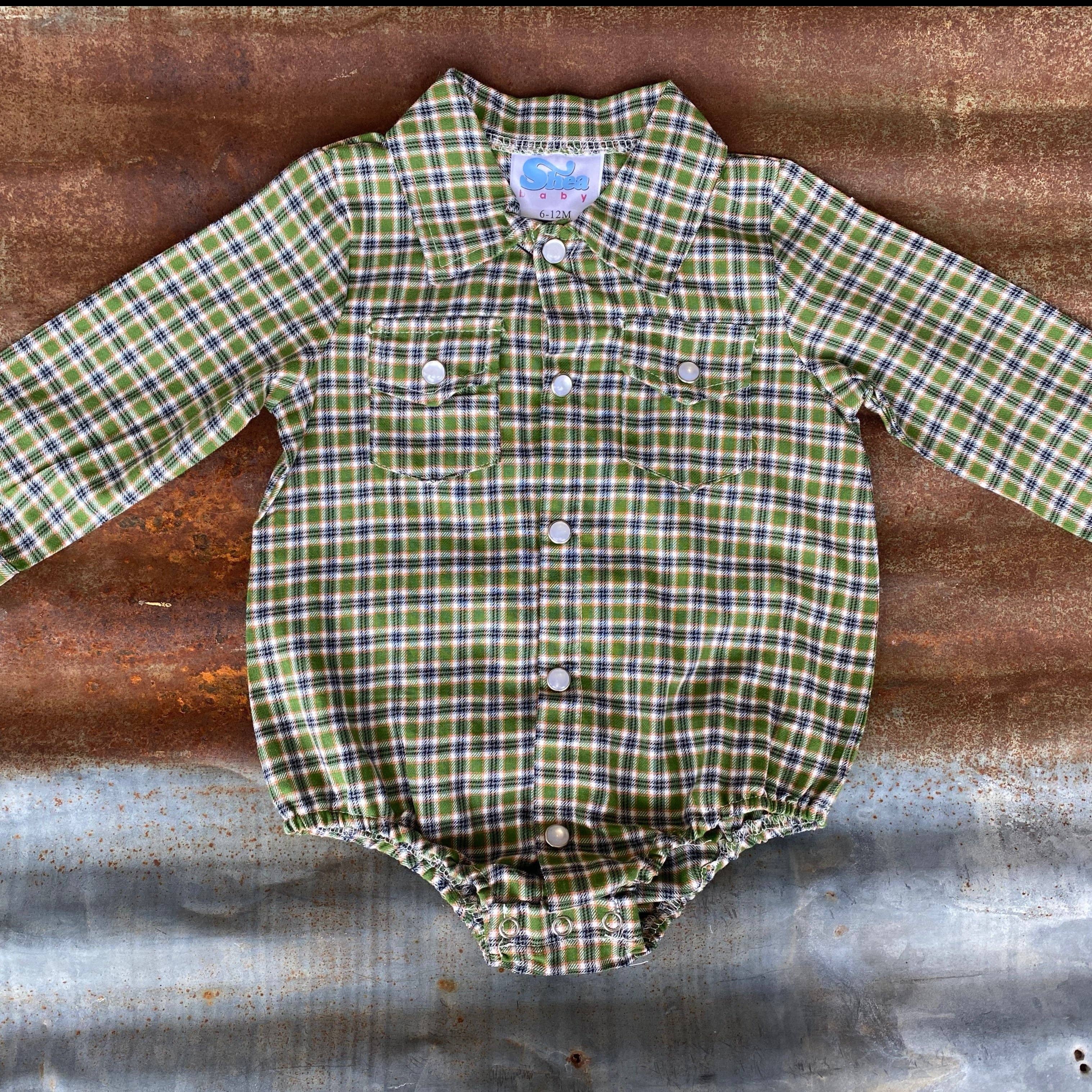 Green Plaid Pearl Snap L/S