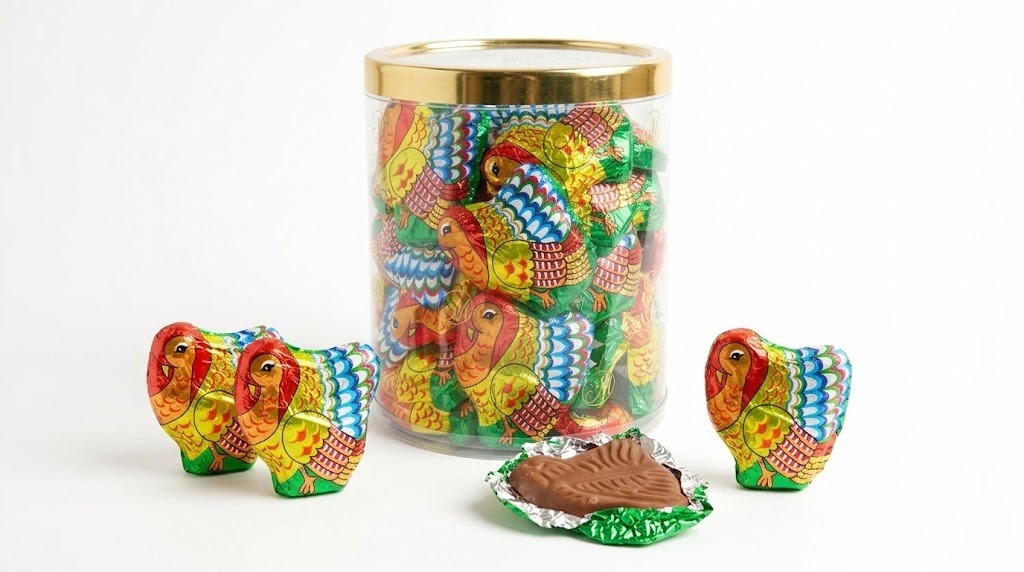 Madelaine Milk Solid Chocolate Mini Turkey Tub 40ct