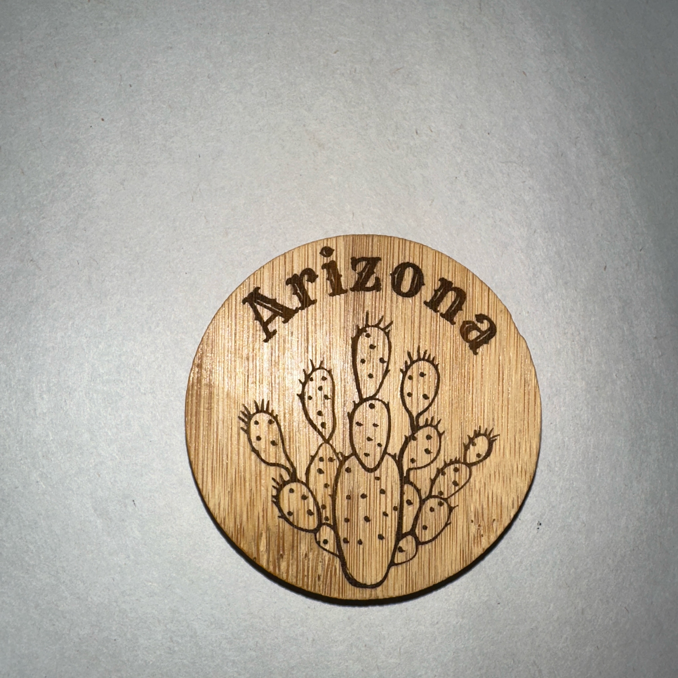 BO Round Wood - Prickly Pear Cactus