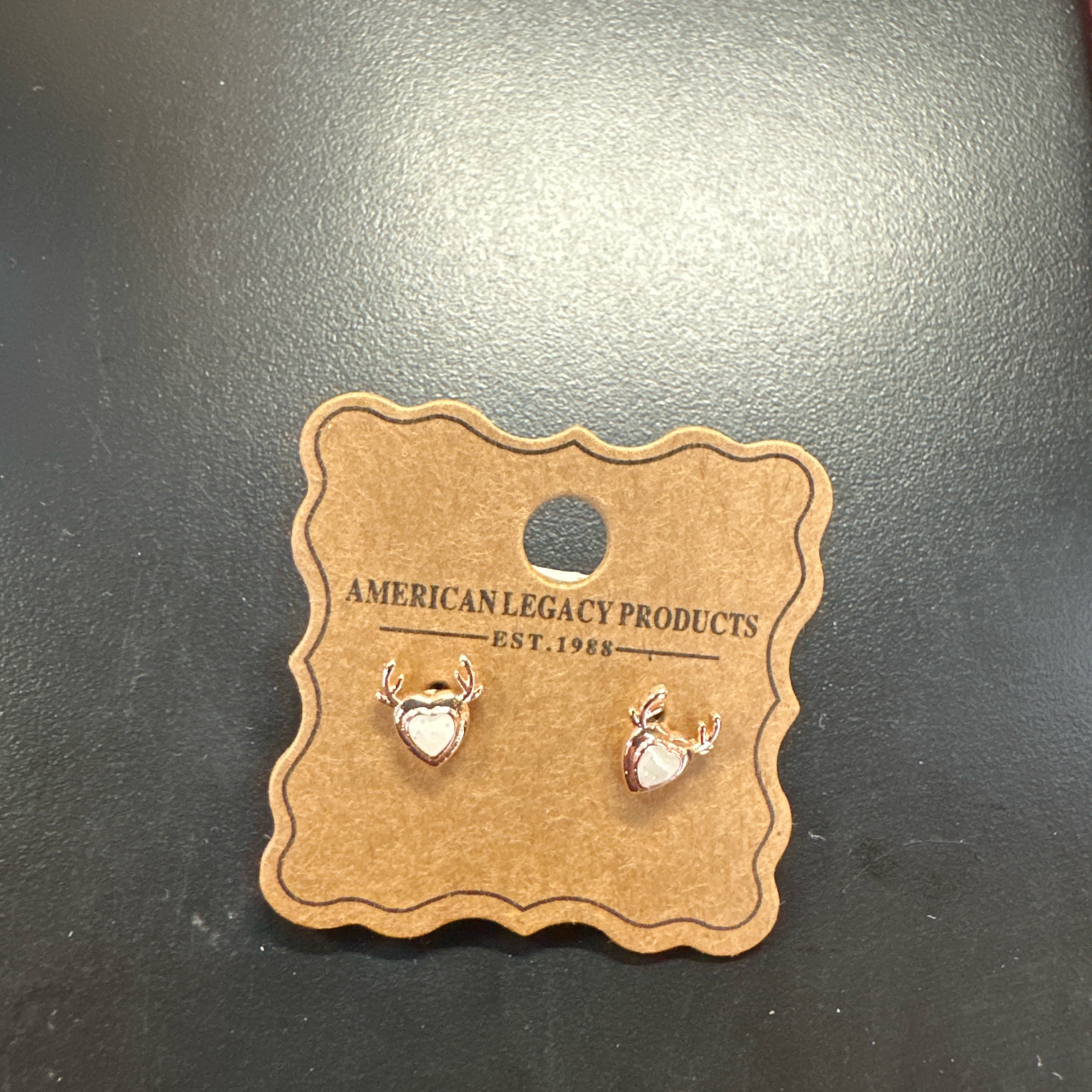 Antler Heart Opalite RG Earrings