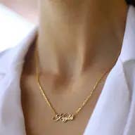 14k Solid Gold Name Necklace-Customized Necklace, 50 Microns