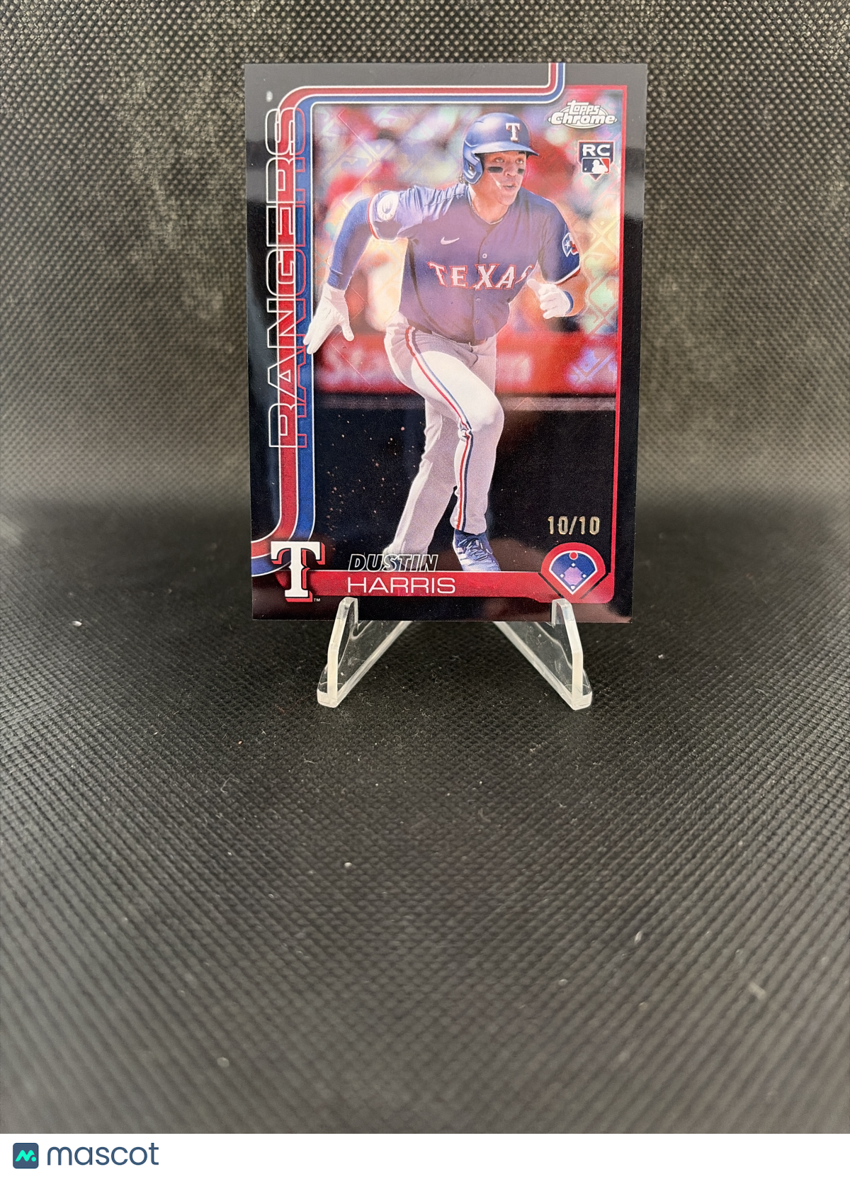 2025 Topps Chrome Dustin Harris RC MLB Logo Black Refractor /10