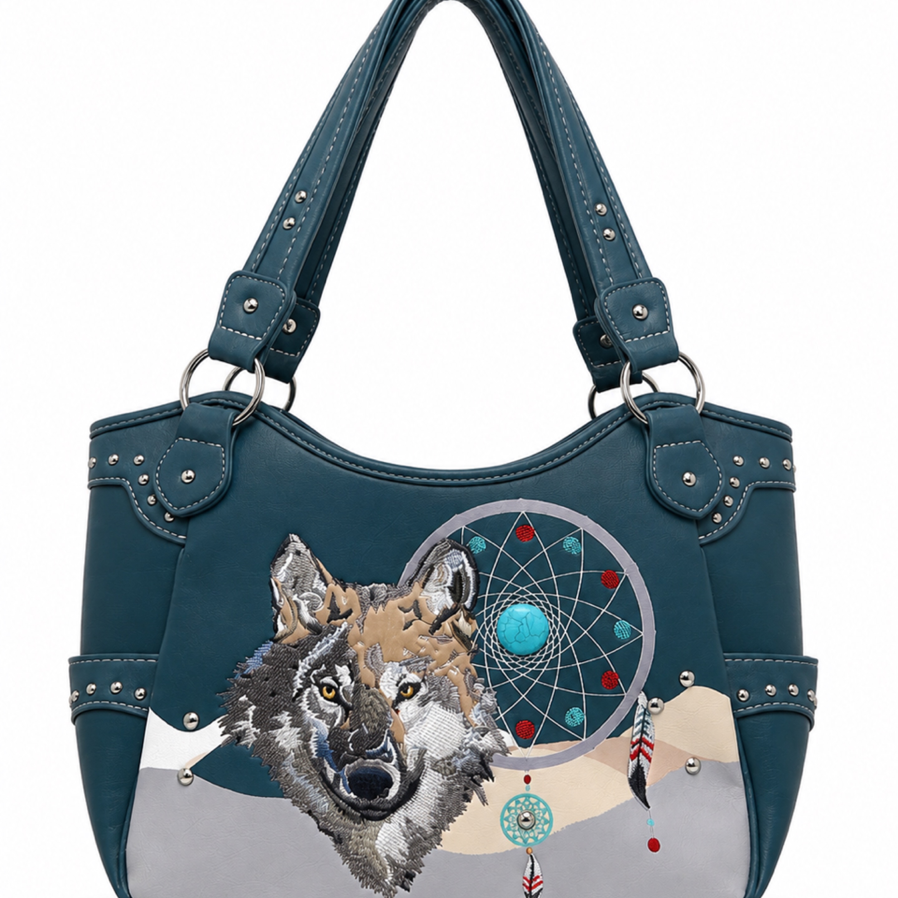 Wolf Dreamcatcher Shoulder Handbag