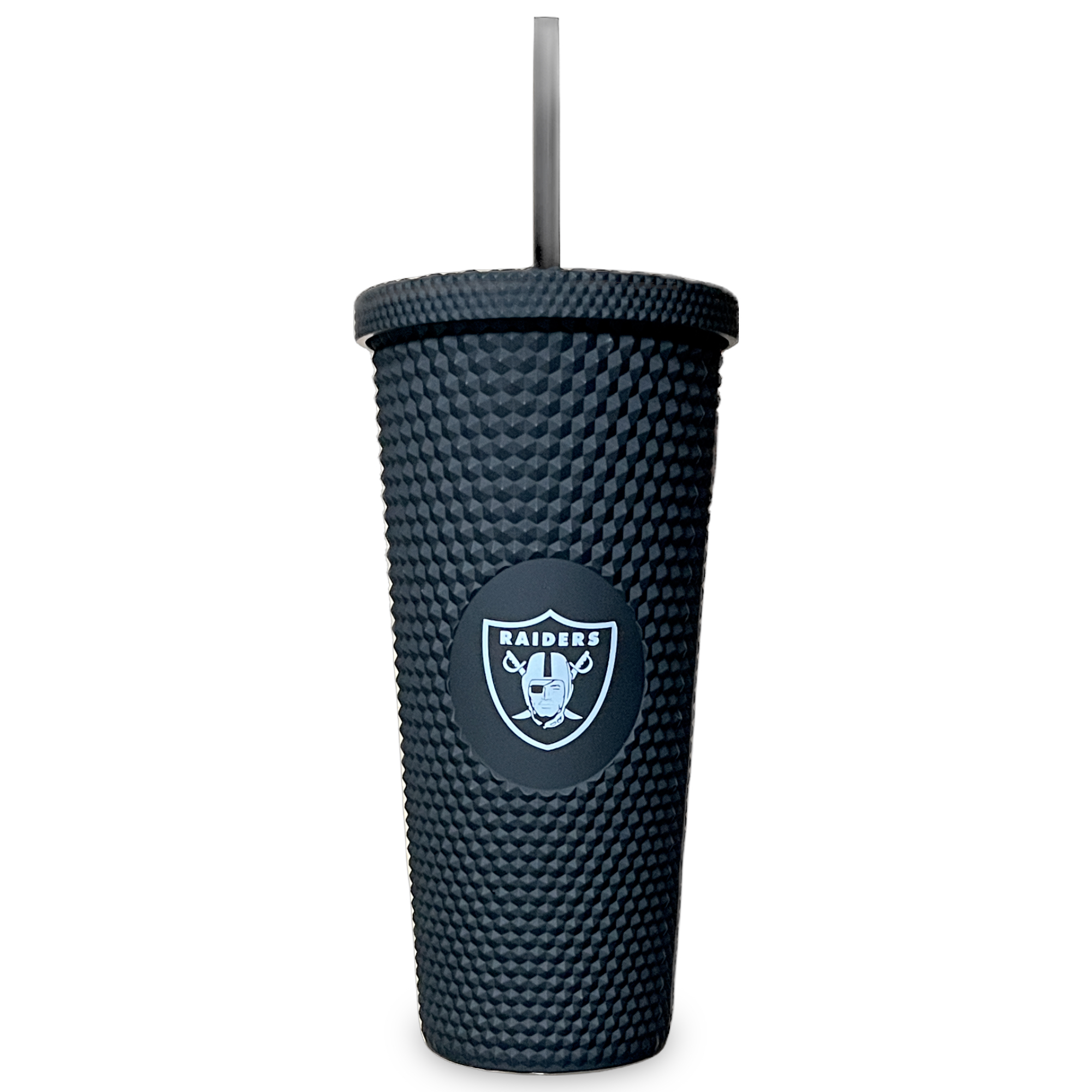 Las Vegas Raiders Black Studded Straw Tumbler 24oz