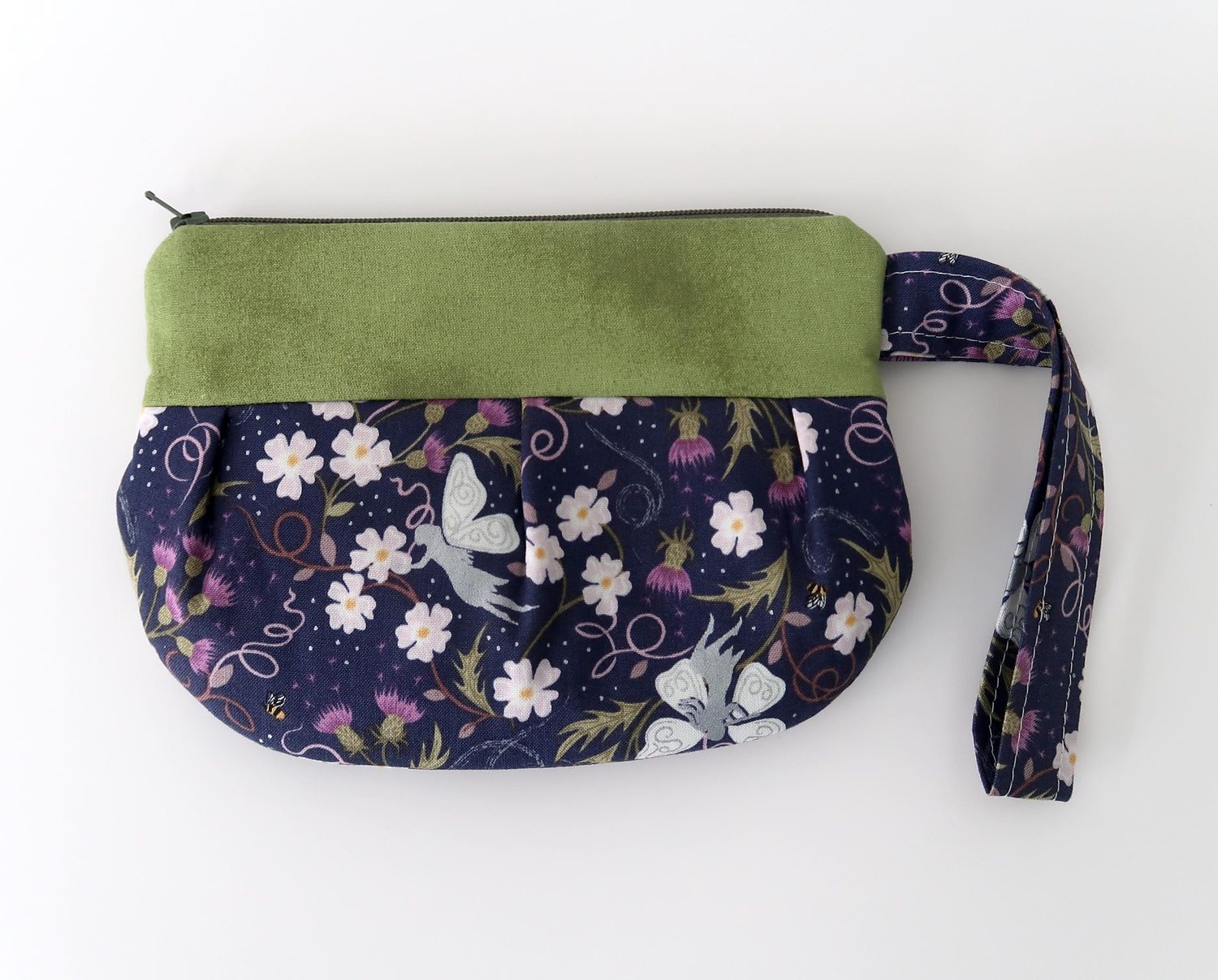 Pleated Wristlet – Purple Fairies, photo 6 of 6