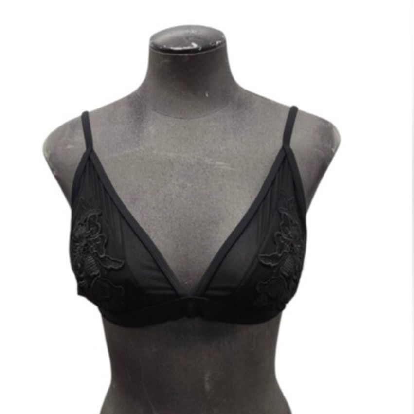 Xhilaration Size XL Black Embroidered Bikini Top