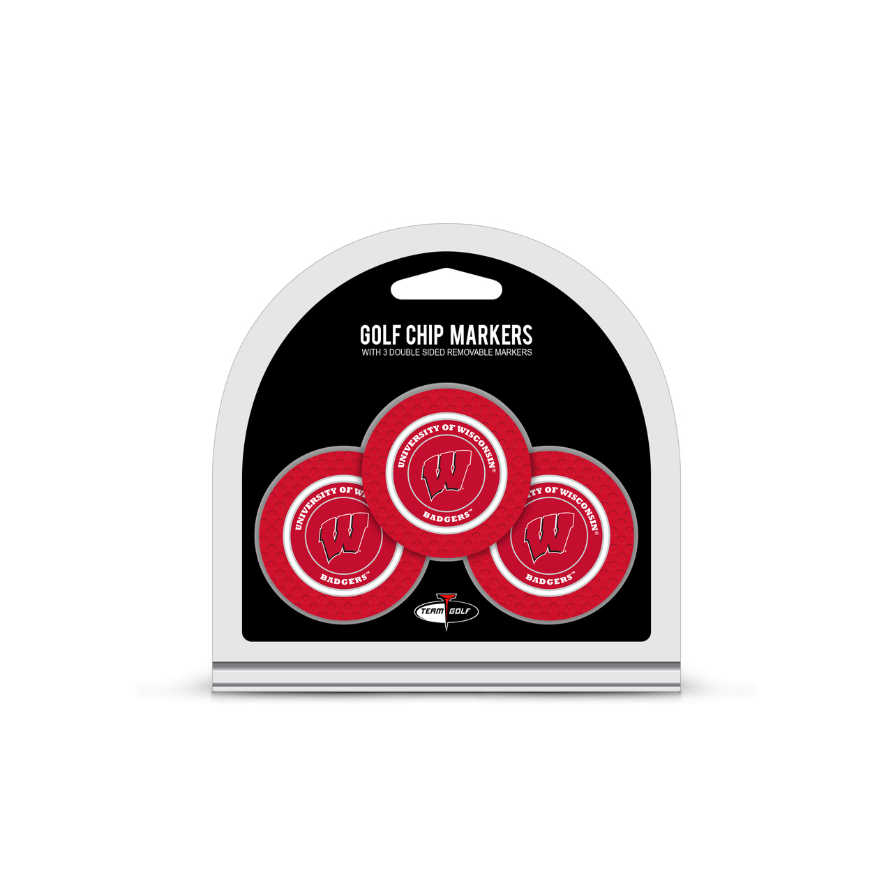 Wisconsin Badgers Golf Chip with Marker 3 Pack