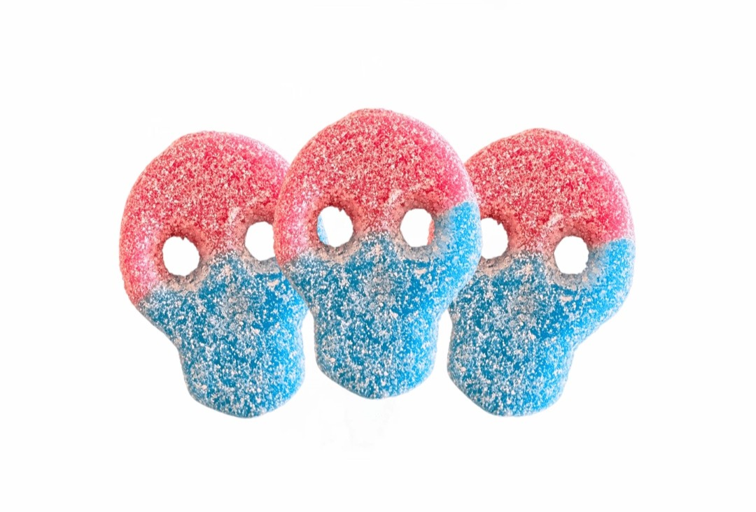 Matthijs Swedish Sour Veggie Fizzy Gummy Skulls 4.4 lb