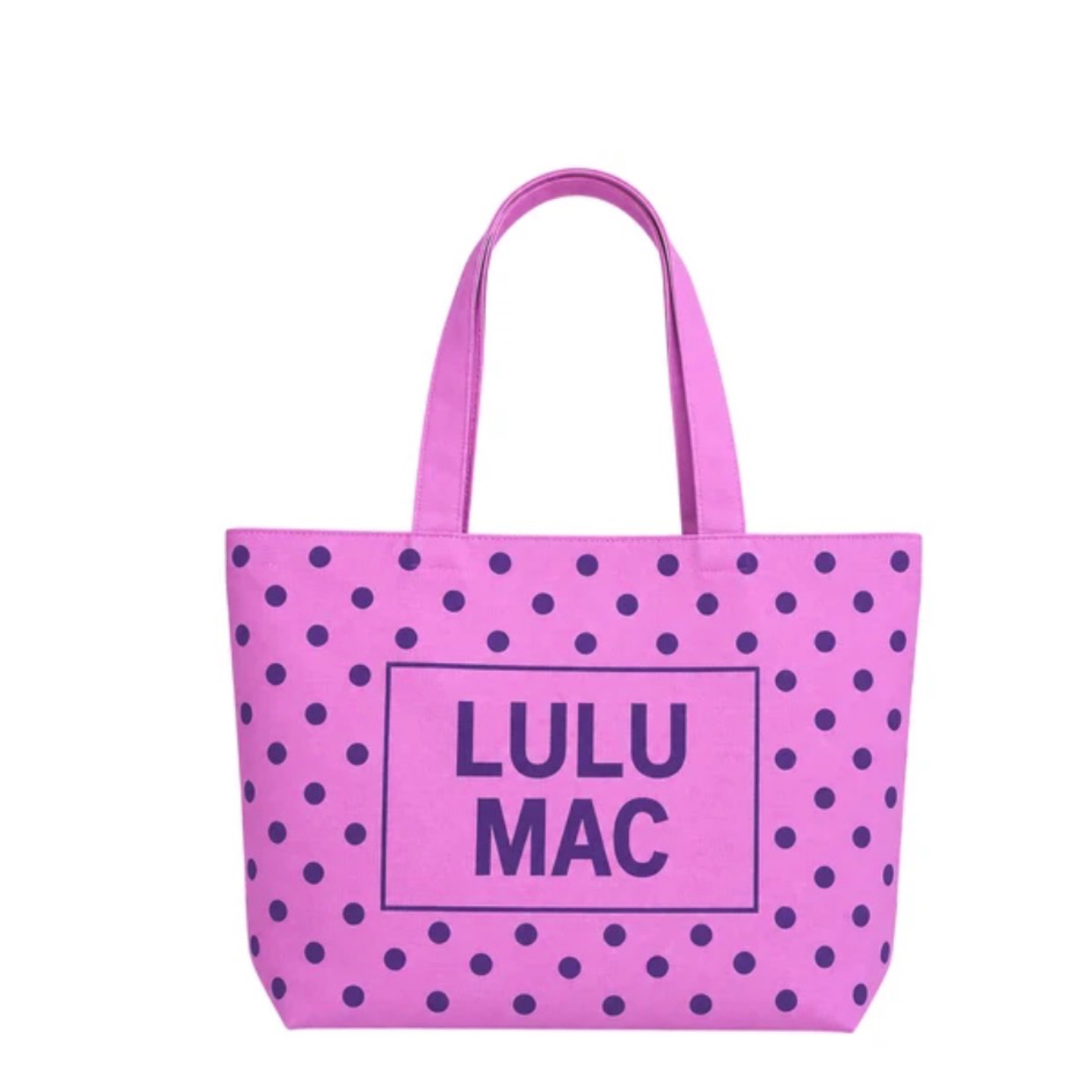 Lulumac canvas tote purple/polka dot — Bama Tan boutique, Tuscaloosa AL