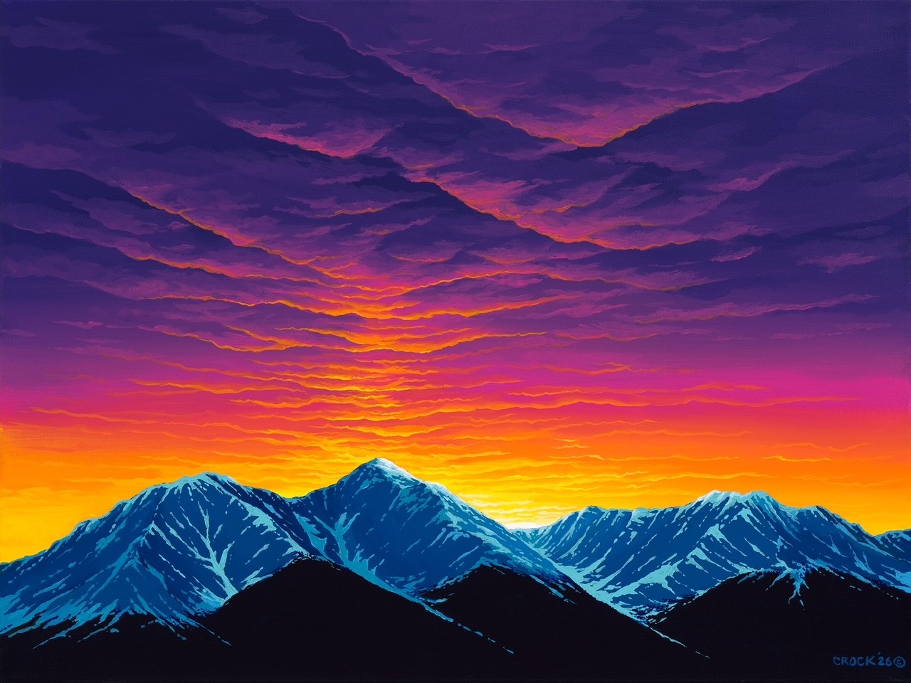 Mt. Shavano Sunset (14"x18")