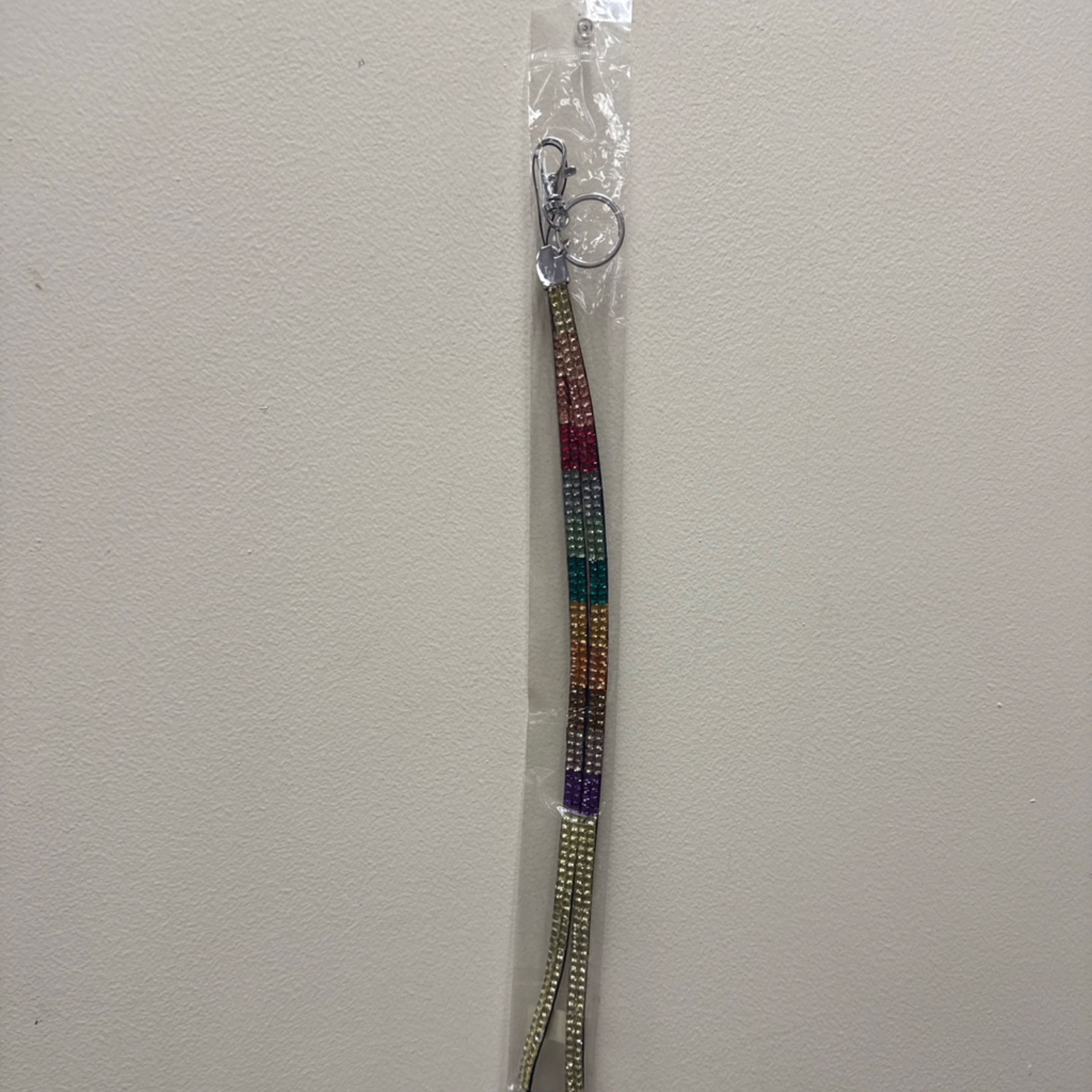 Rainbow Rhinestone Neck Lanyard