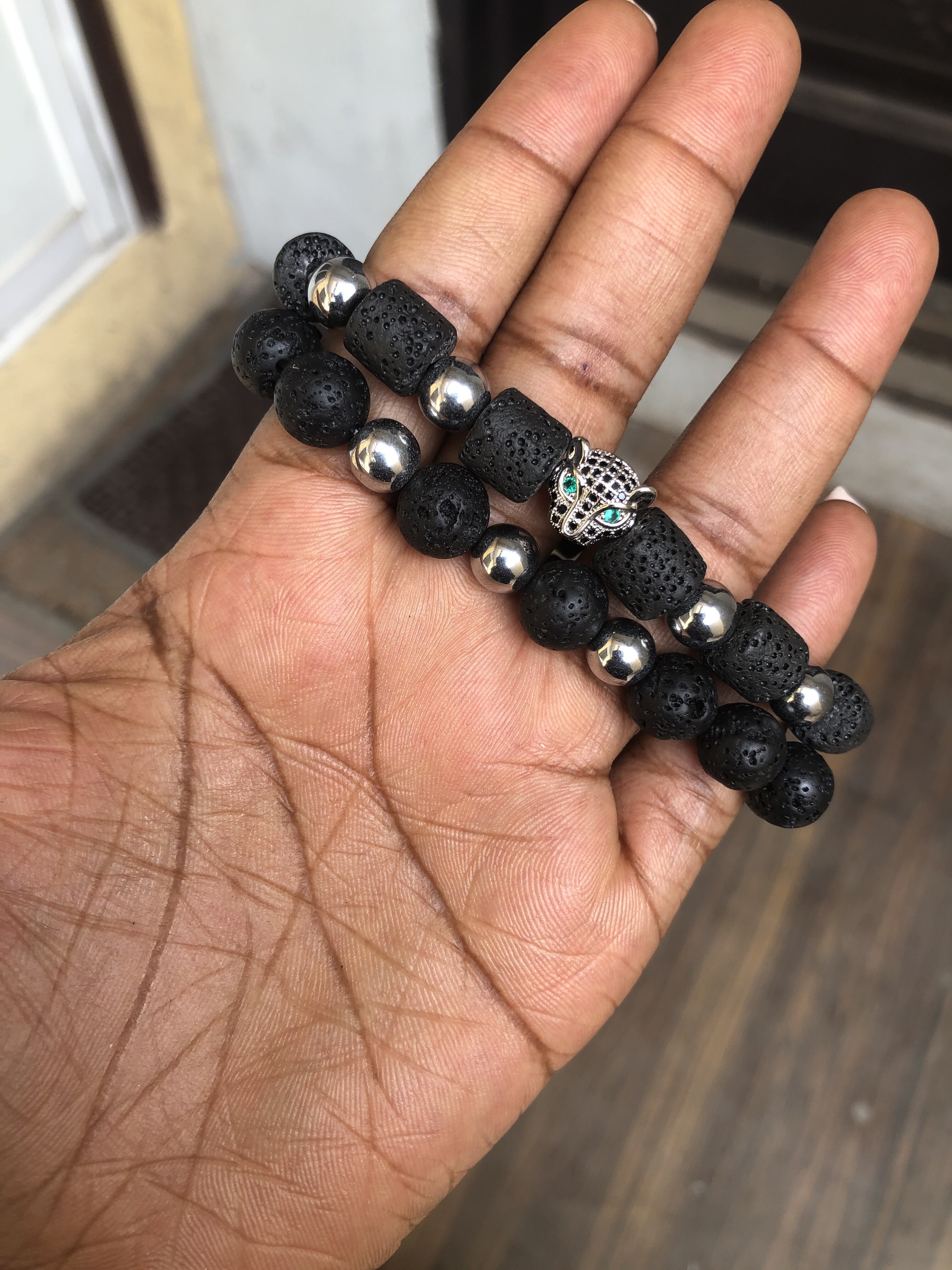 Leopard Lava Bracelet Set view 3