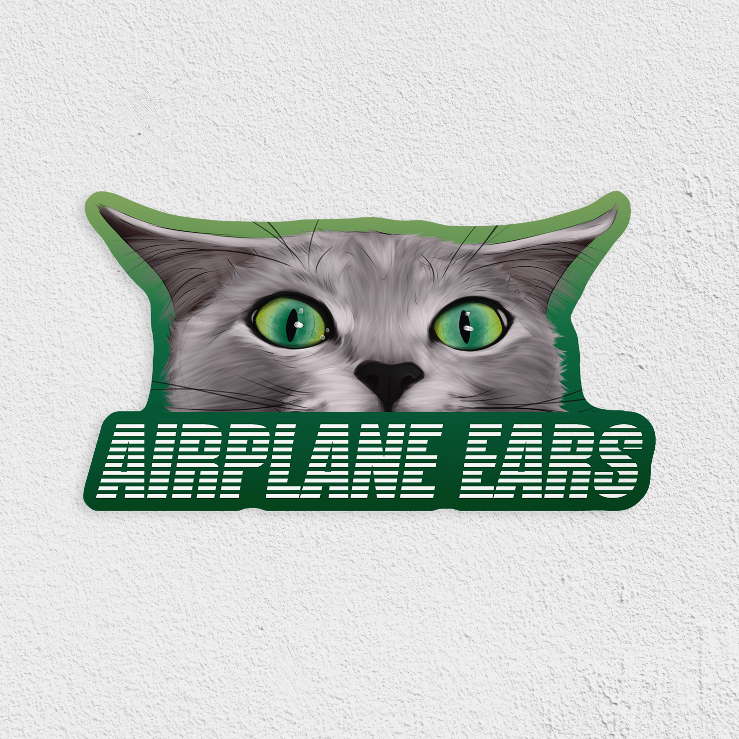 Cat Loaf Studio - Airplane Ears Waterproof Sticker: Glossy, 3"