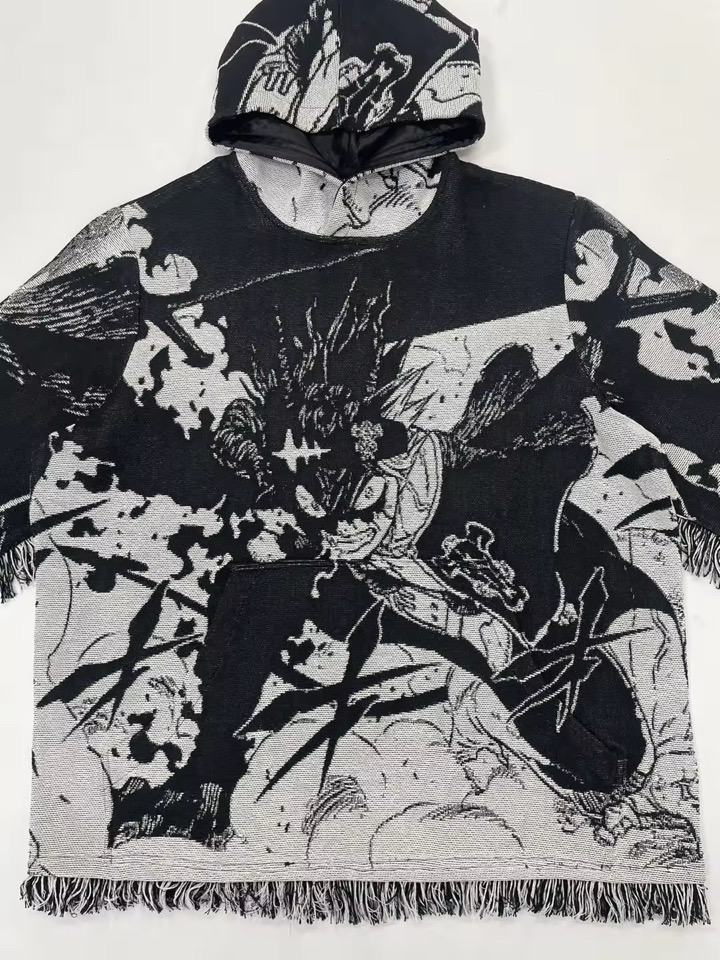 Hoodie: Anime Tapestry Hoodie Black Clover, image 2