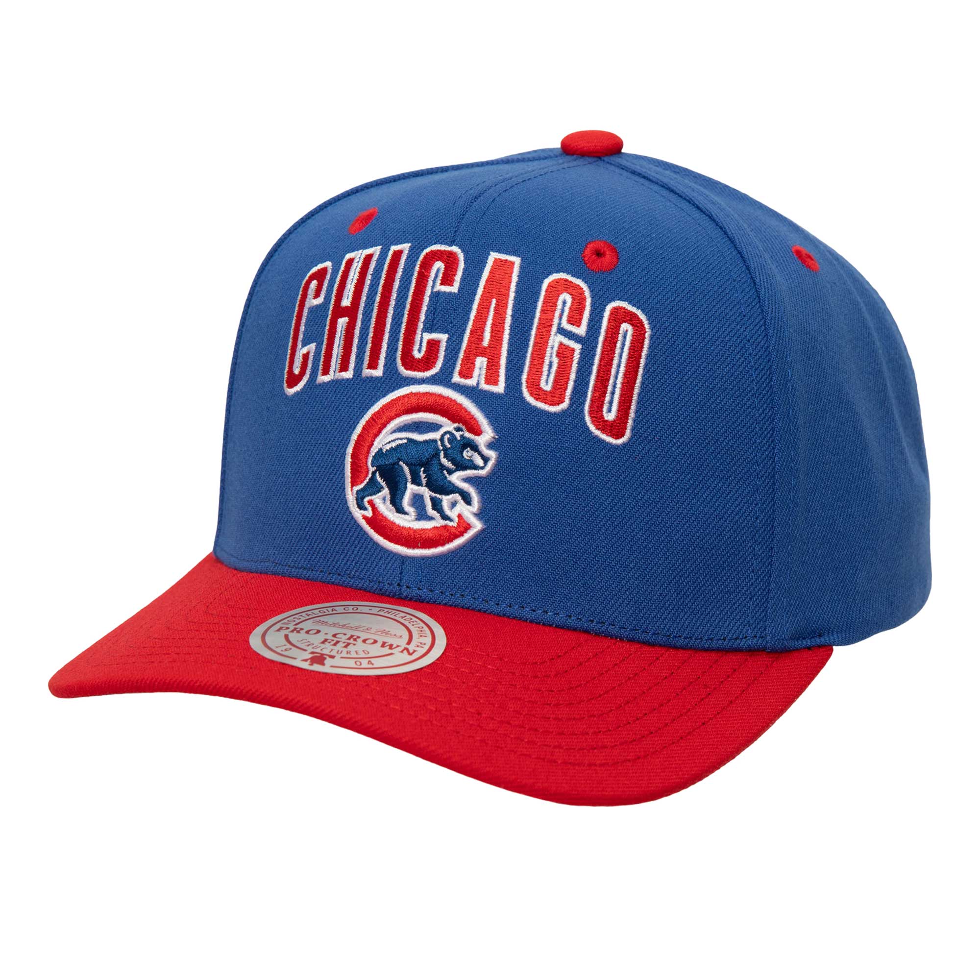 Chicago Cubs Royal/Red All In 2.0 Mitchell and Ness Home Pro Snapback Hat