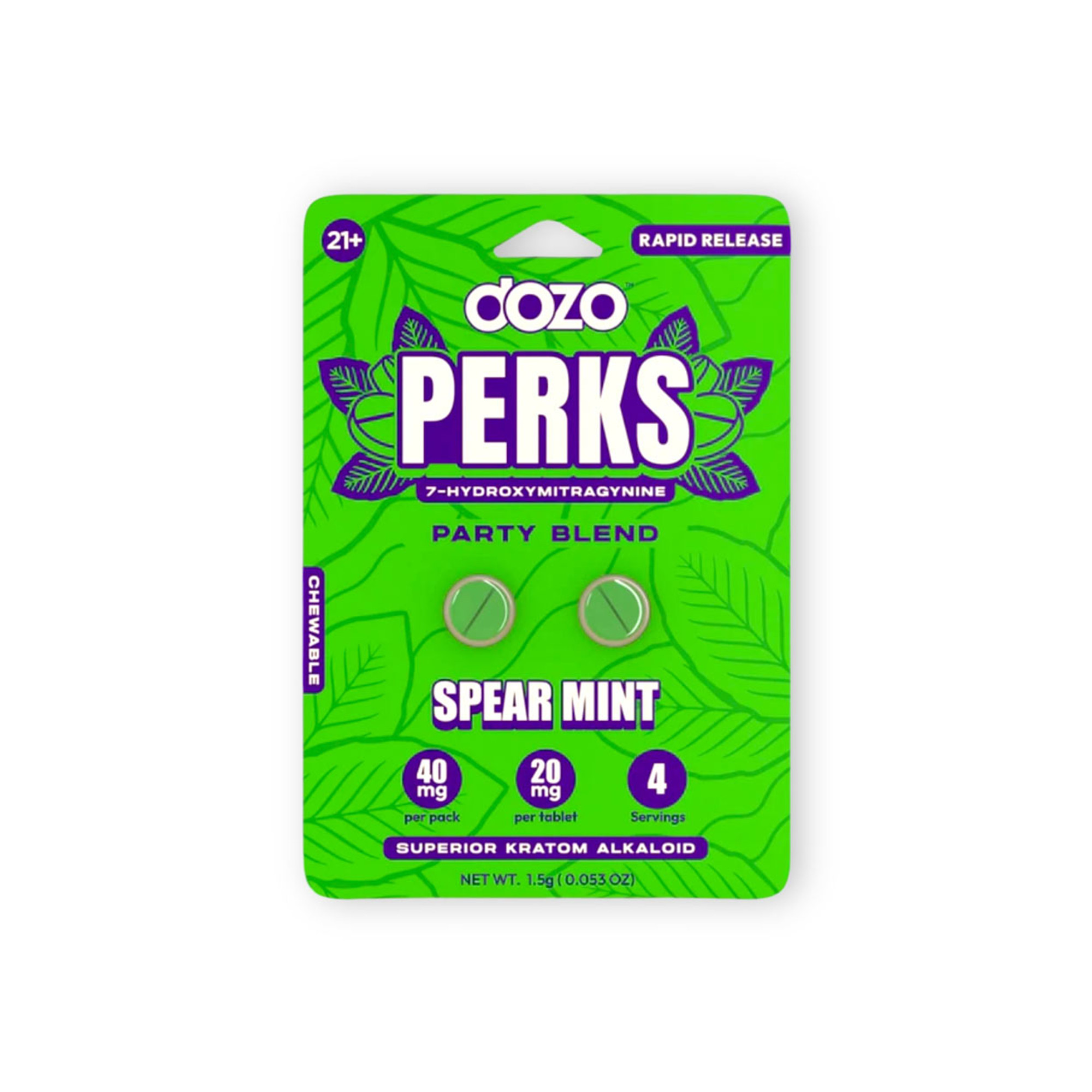 Dozo Spear Mint Perks 20mg 2pk