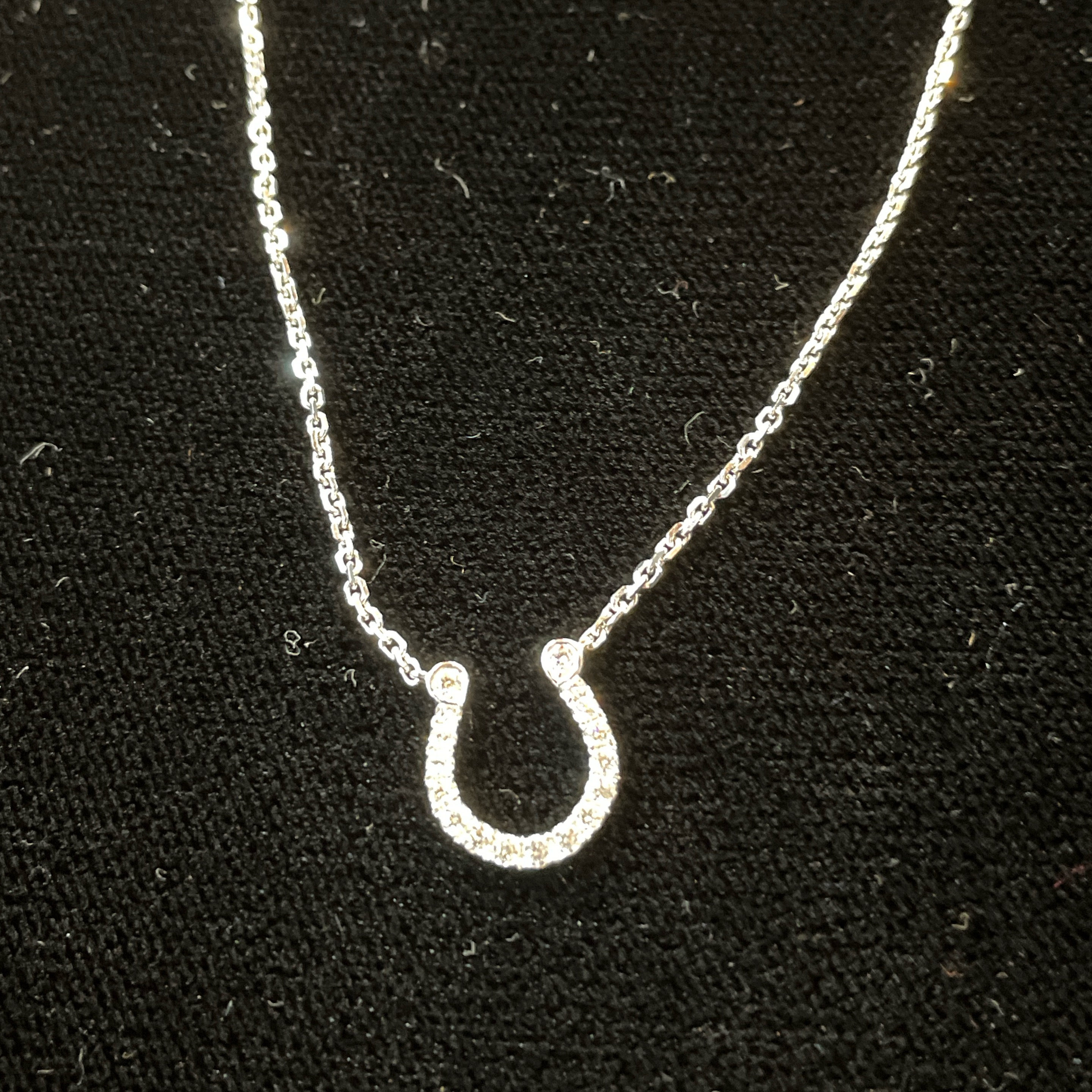 18k WG and Diamond Horse Shoe Good Luck Necklace