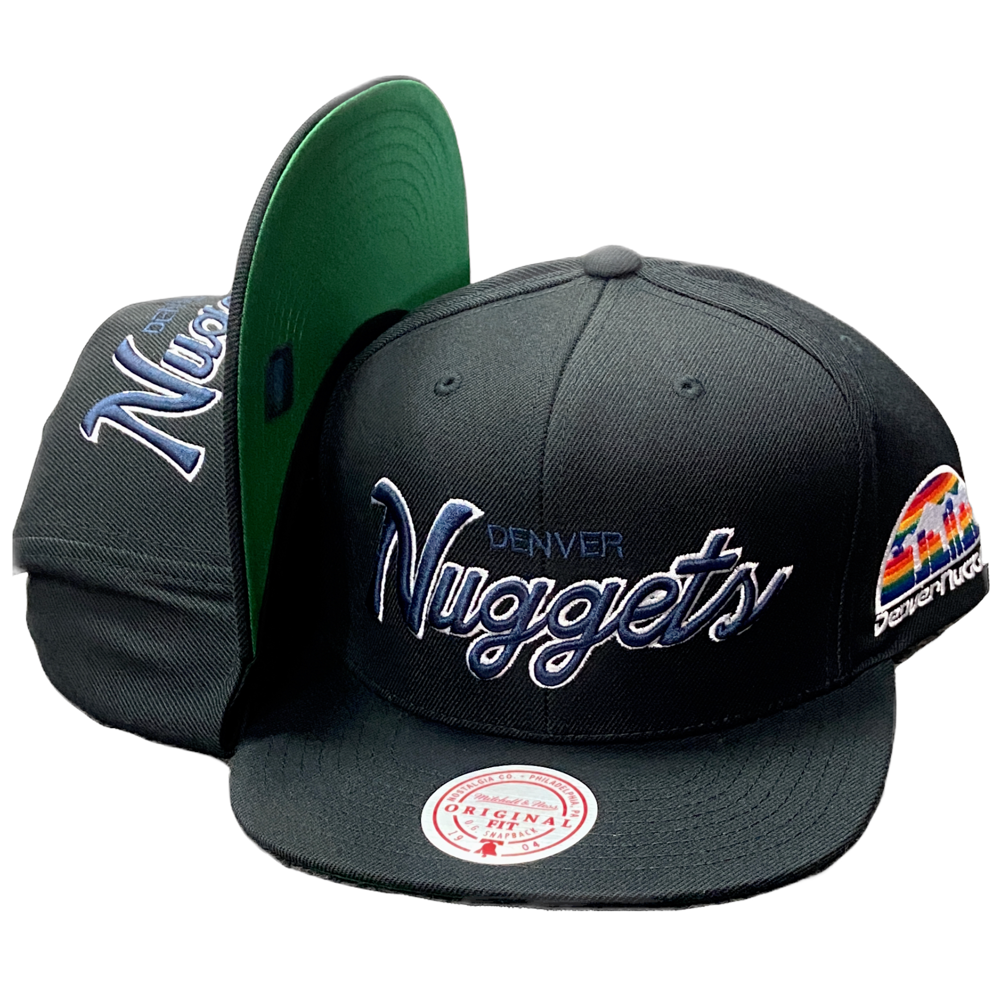 Denver Nuggets Black Mitchell and Ness Script Hat