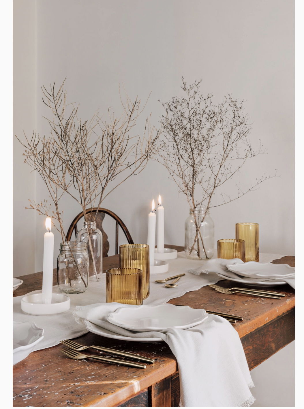 Ivory cream scalloped edge Table Runner - Nest & Nook Sonora Boutique