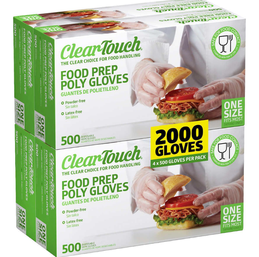 Clear Touch Poly Gloves, 4pk, 2000ct