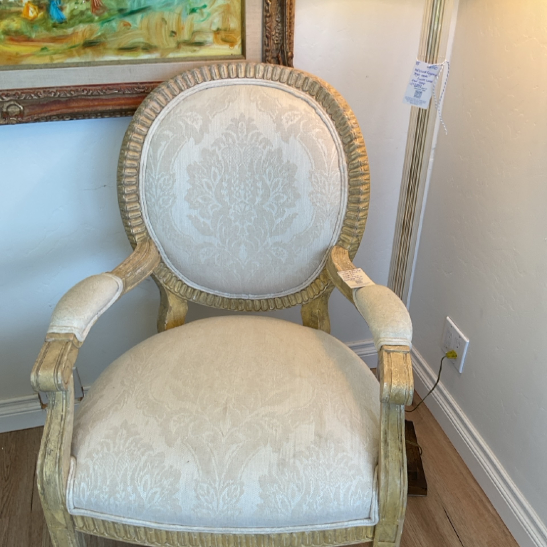 white & gold xvi oval back armchair set of 2