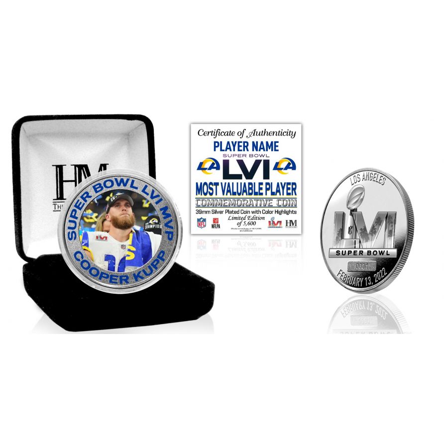 Los Angeles Rams Cooper Kupp Super Bowl 56 Champions MVP Silver Mint Coin