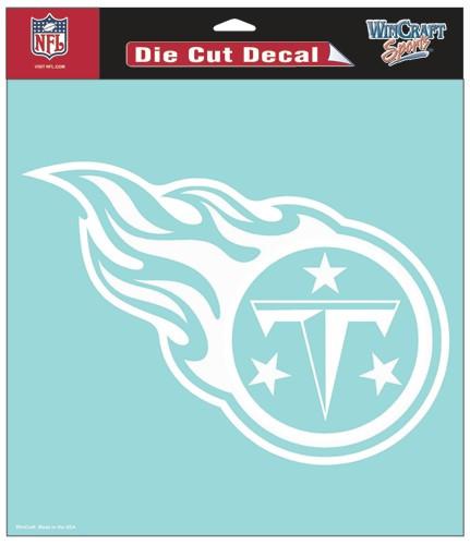 Tennessee Titans White Perfect Cut Decal 8x8"