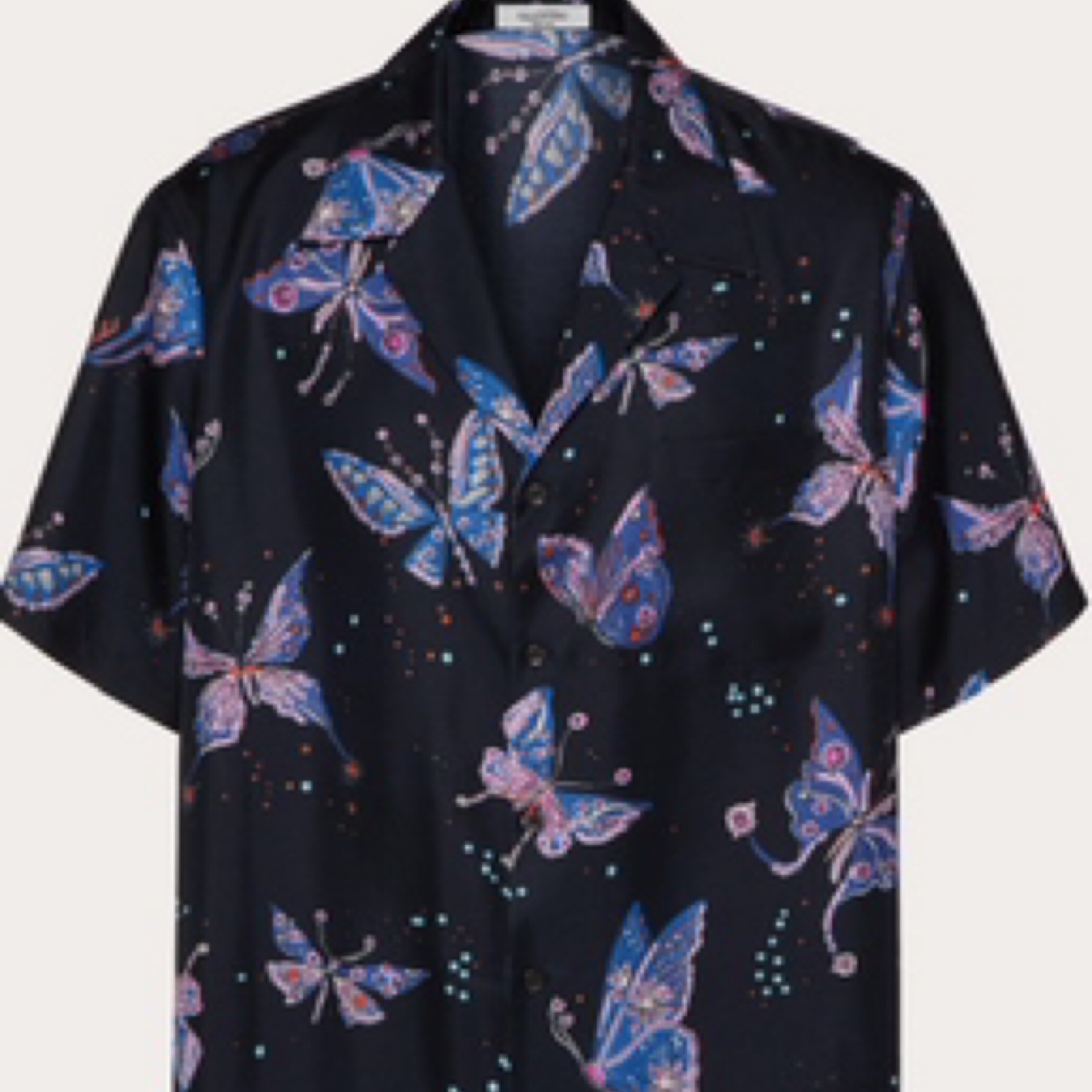 Valentino SILK SHIRT WITH VALENTINO UTOPIA BUTTERFLY PRINT