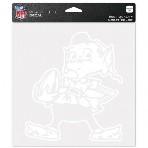 Cleveland Browns White Perfect Cut Decal 8x8"