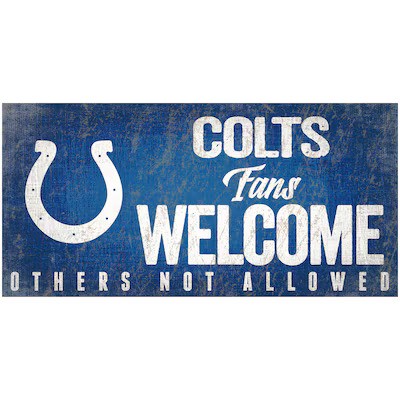 Indianapolis Colts Wood Sign Fans Welcome 12x6