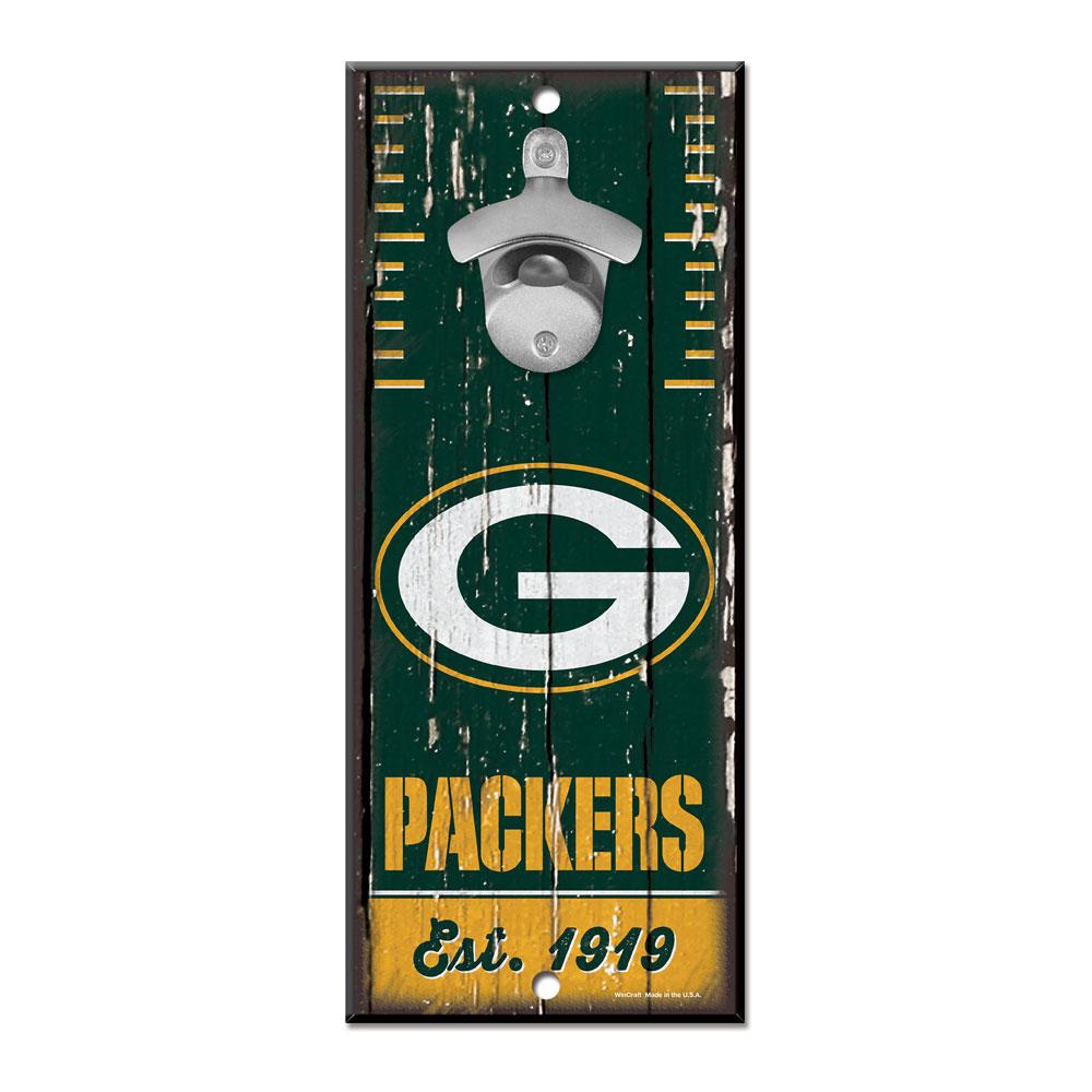 Green Bay Packers Wood Bottle Opener 5x11"