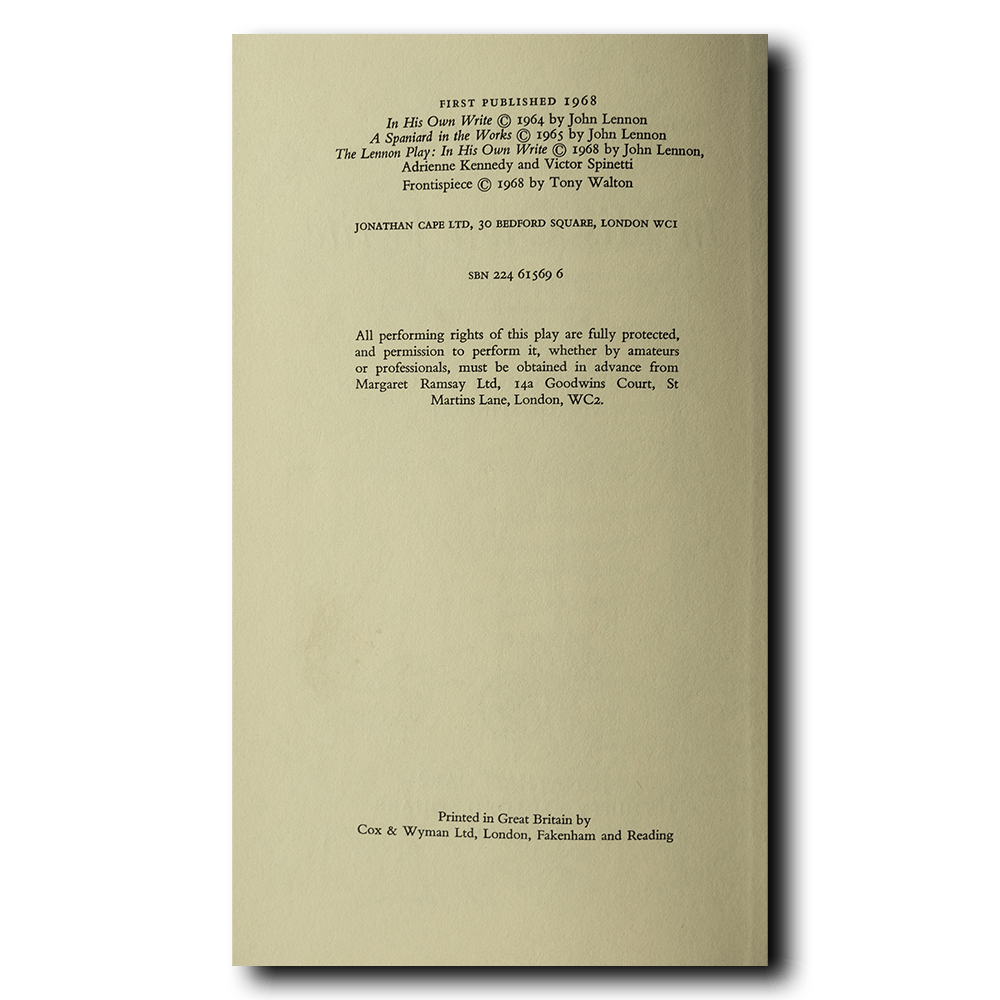 Lennon, John -- In His Own Write: The Play [Book]