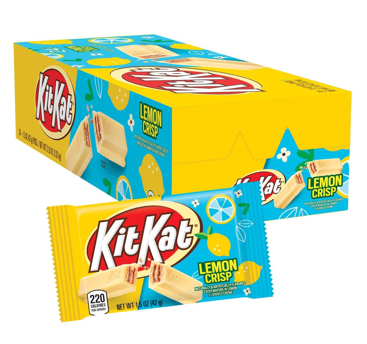 Kit Kat Lemon Crisp White Chocolate Wafer Candy Bar 1.5 oz 24 ct