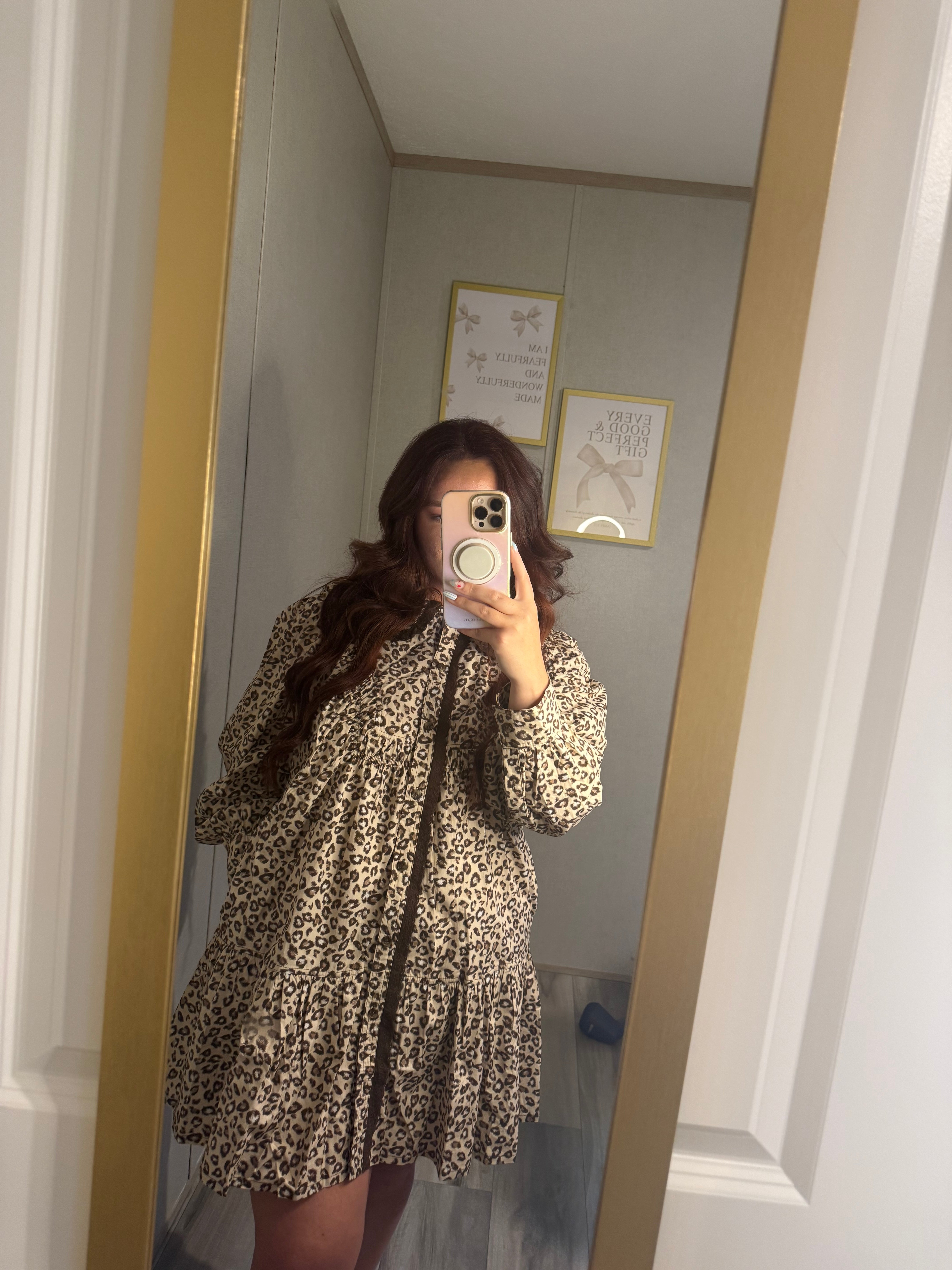 Leopard Ruffle Collar Mini Dress