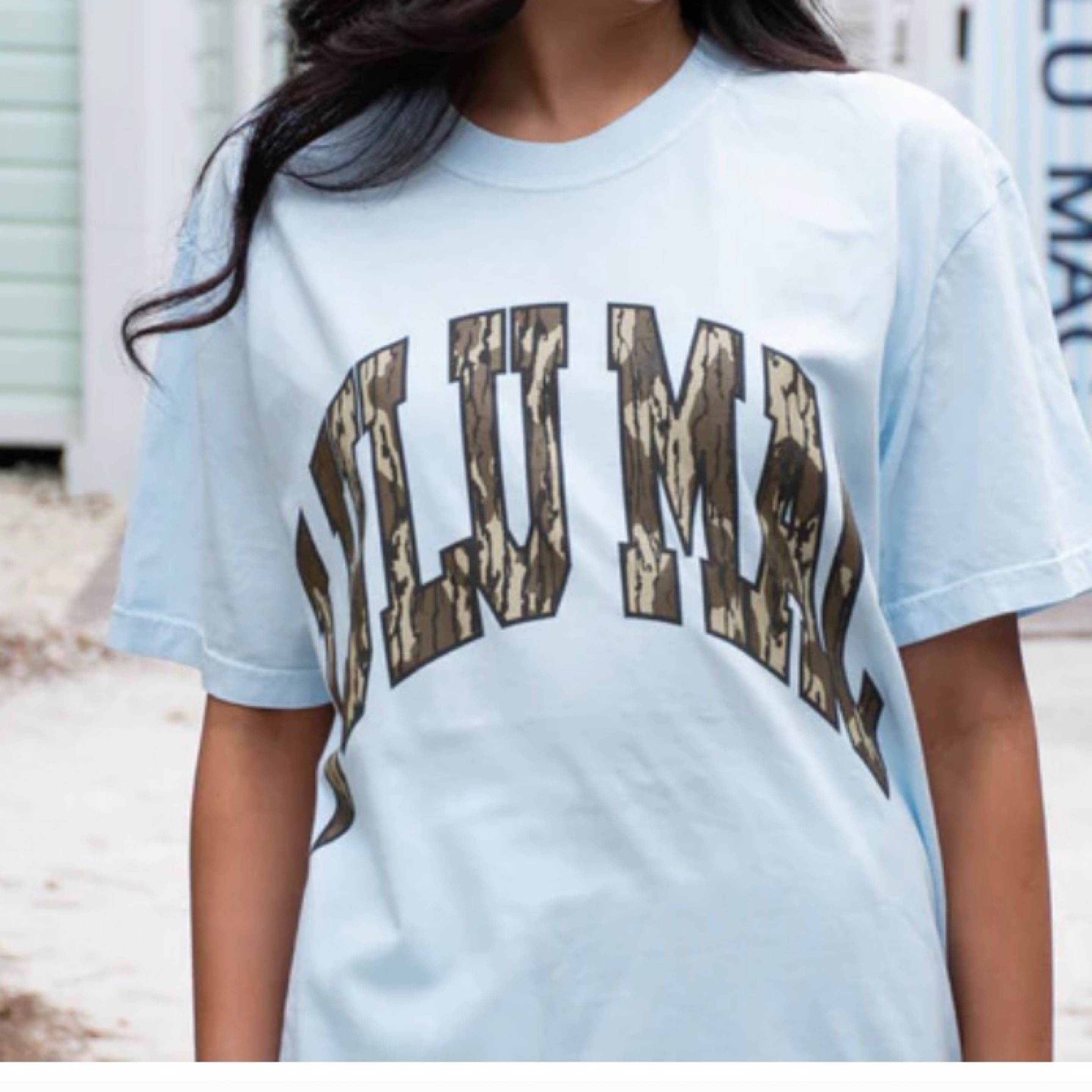 LuluMac t shirt camo — Bama Tan boutique, Tuscaloosa AL