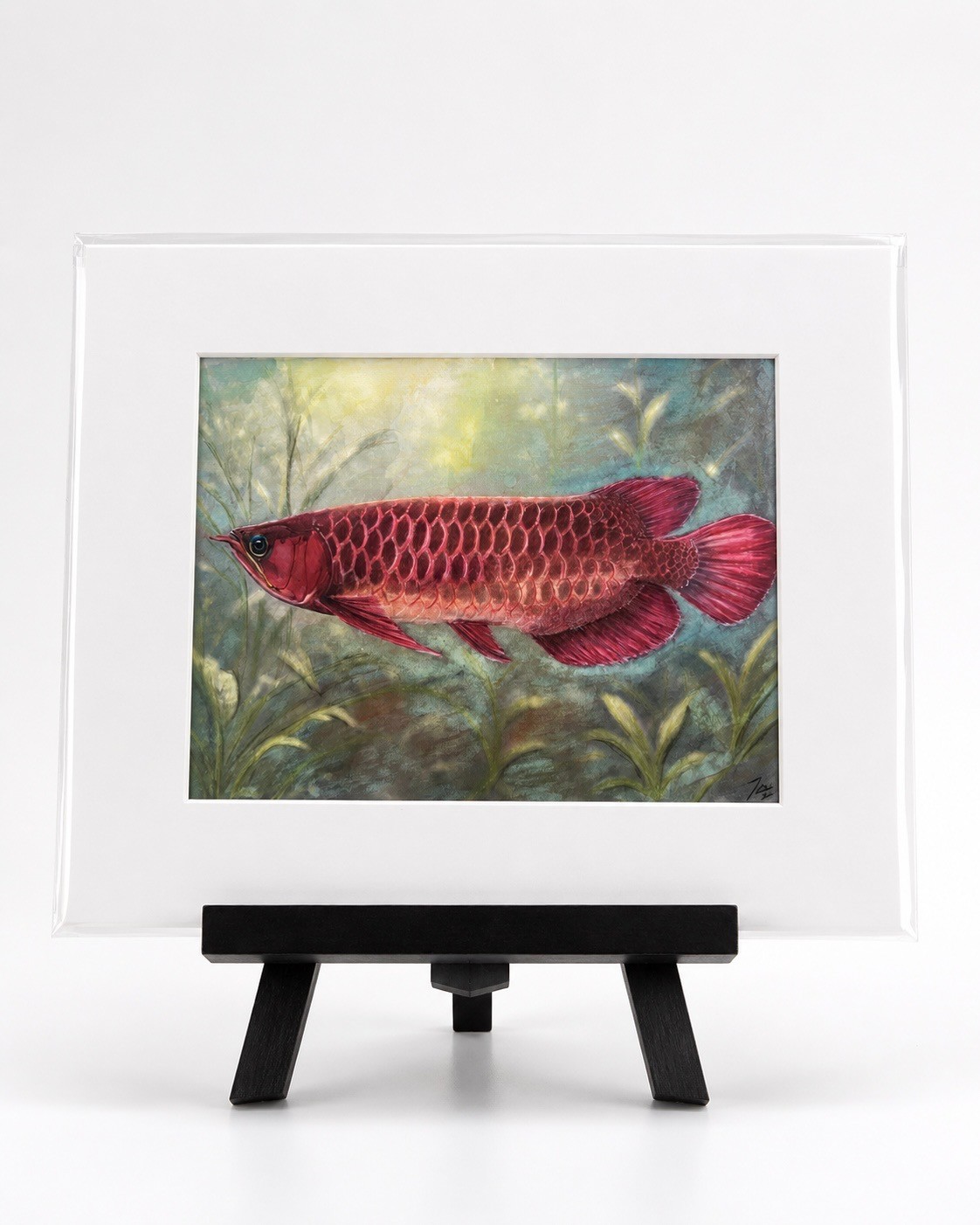 Tina Camacho - Arowana, red - Original Hand Colored Artwork