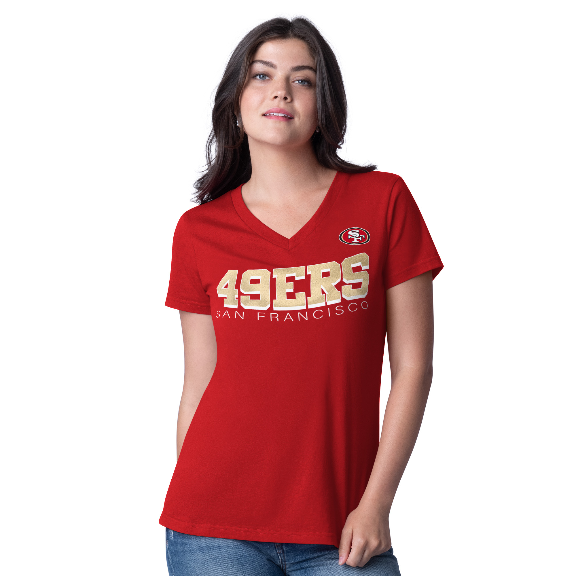 San Francisco 49ers Ladies Red Downtown g-III Shirt
