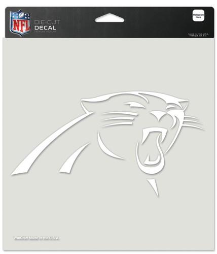 Carolina Panthers White Perfect Cut Decal 8x8"