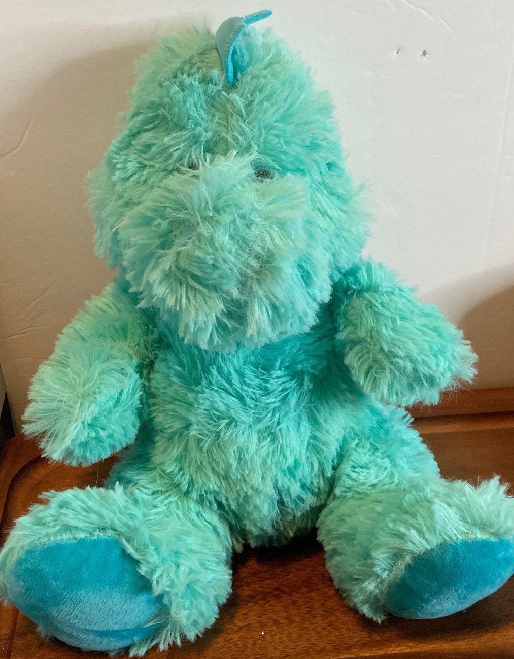 Kellytoy Dinosaur Teal Blue Green Stuffed Animal Plush About 10" Very Soft