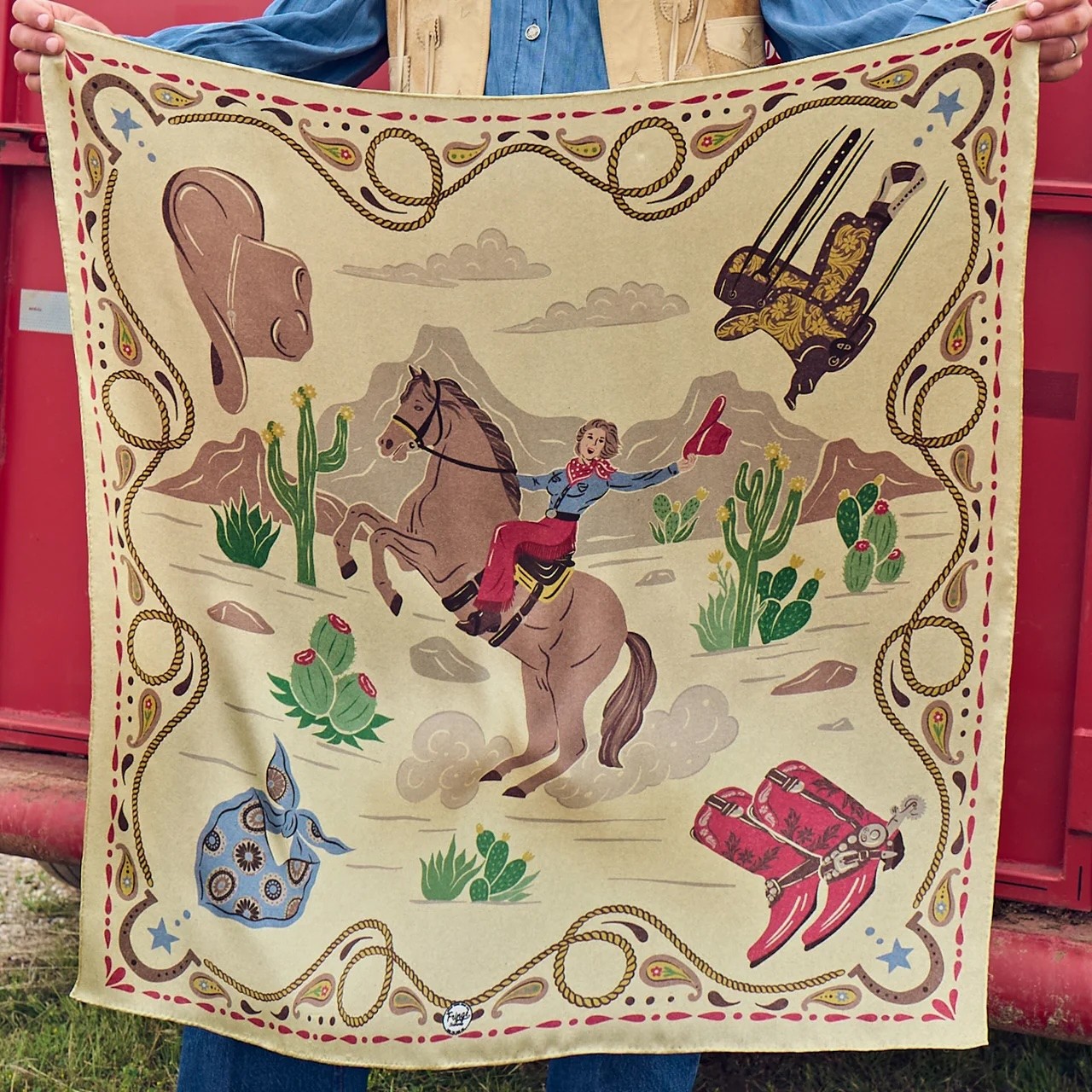 Fringe Scarves - Happy Trails Cream Long 35 X 35