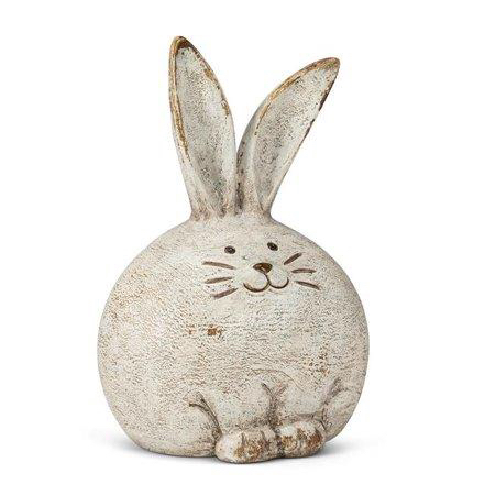 Abbott Collection Ab-27-BW-130-WHT 6.25 in. Resin Ball Rabbit Statue