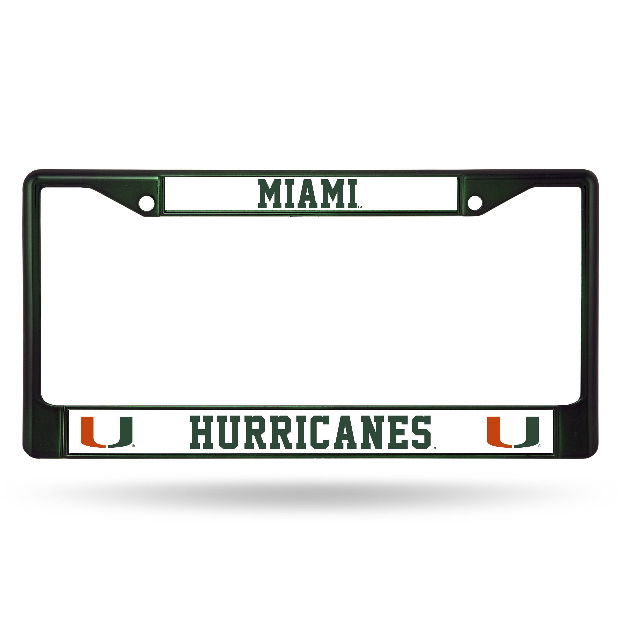 Miami Hurricanes Dark Green Metal License Plate Frame