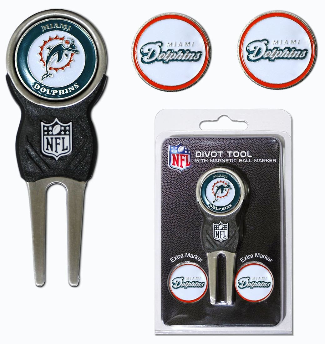 Miami Dolphins Golf Divot Tool with 3 Markers
