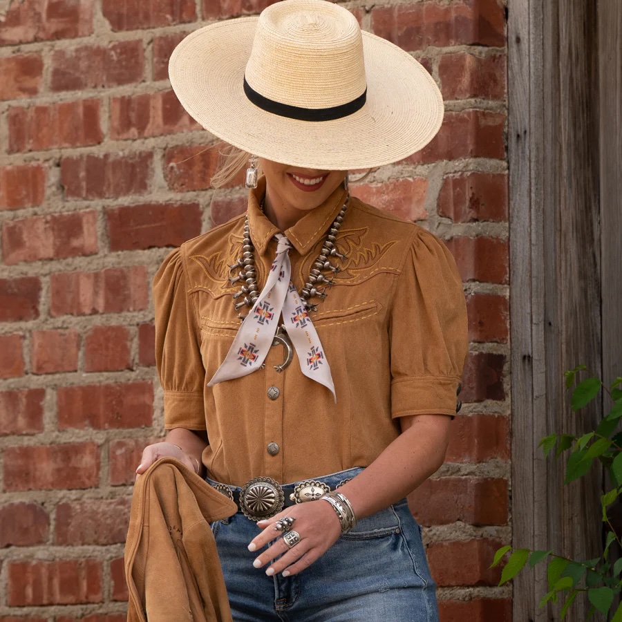 Fringe Scarves - Twilly - Cross Me - Tan