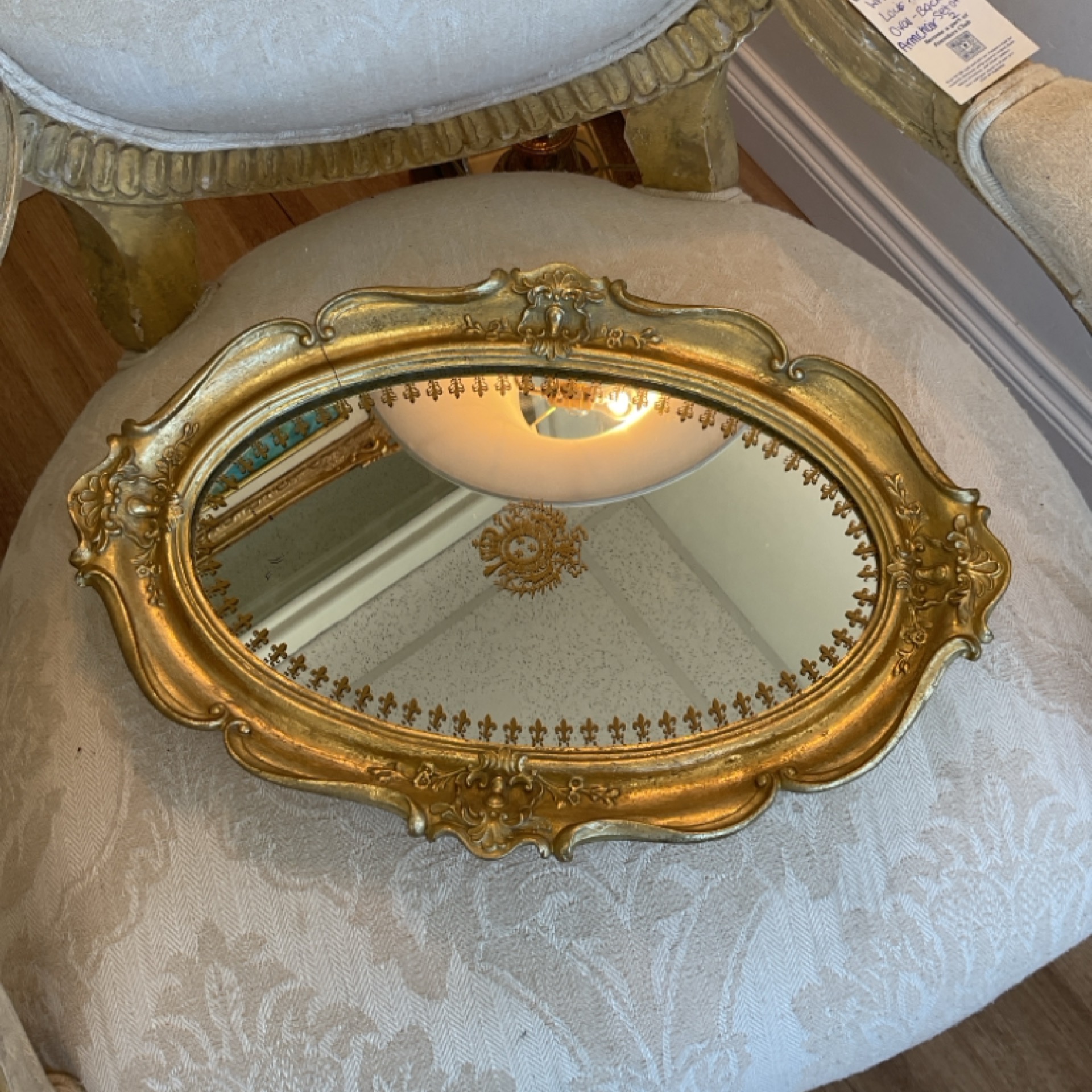 Gold mirror decor / vanity tray