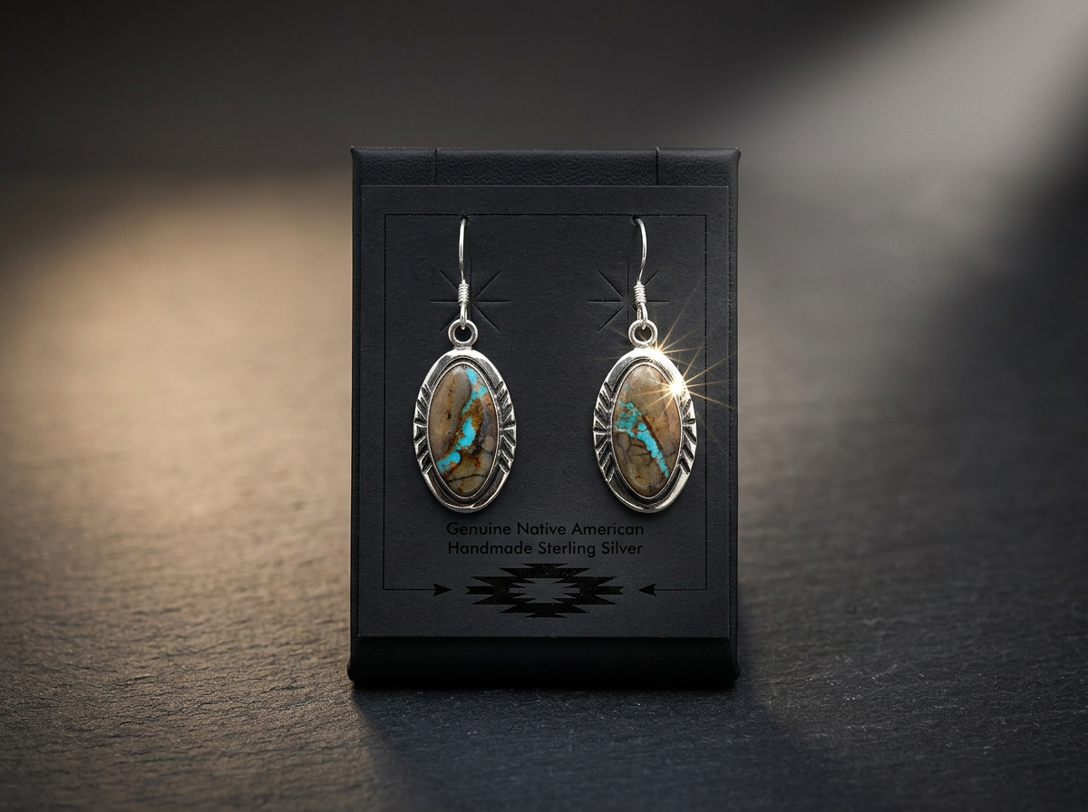Sterling Silver Royston Turquoise Earrings - Dangle #085